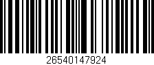 Código de barras (EAN, GTIN, SKU, ISBN): '26540147924'