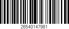 Código de barras (EAN, GTIN, SKU, ISBN): '26540147981'