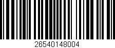 Código de barras (EAN, GTIN, SKU, ISBN): '26540148004'