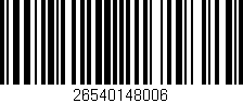 Código de barras (EAN, GTIN, SKU, ISBN): '26540148006'