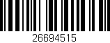 Código de barras (EAN, GTIN, SKU, ISBN): '26694515'