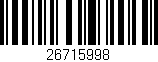 Código de barras (EAN, GTIN, SKU, ISBN): '26715998'