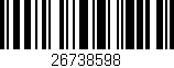 Código de barras (EAN, GTIN, SKU, ISBN): '26738598'