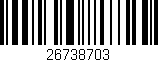 Código de barras (EAN, GTIN, SKU, ISBN): '26738703'