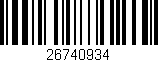 Código de barras (EAN, GTIN, SKU, ISBN): '26740934'