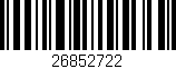 Código de barras (EAN, GTIN, SKU, ISBN): '26852722'
