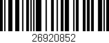 Código de barras (EAN, GTIN, SKU, ISBN): '26920852'