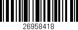 Código de barras (EAN, GTIN, SKU, ISBN): '26958418'