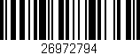 Código de barras (EAN, GTIN, SKU, ISBN): '26972794'