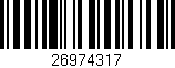 Código de barras (EAN, GTIN, SKU, ISBN): '26974317'