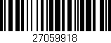 Código de barras (EAN, GTIN, SKU, ISBN): '27059918'