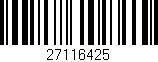 Código de barras (EAN, GTIN, SKU, ISBN): '27116425'