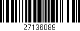 Código de barras (EAN, GTIN, SKU, ISBN): '27136089'