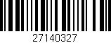 Código de barras (EAN, GTIN, SKU, ISBN): '27140327'