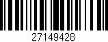 Código de barras (EAN, GTIN, SKU, ISBN): '27149428'