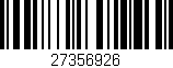 Código de barras (EAN, GTIN, SKU, ISBN): '27356926'