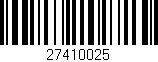 Código de barras (EAN, GTIN, SKU, ISBN): '27410025'