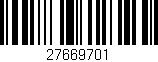 Código de barras (EAN, GTIN, SKU, ISBN): '27669701'