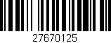Código de barras (EAN, GTIN, SKU, ISBN): '27670125'