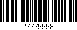 Código de barras (EAN, GTIN, SKU, ISBN): '27779998'