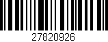 Código de barras (EAN, GTIN, SKU, ISBN): '27820926'