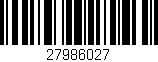 Código de barras (EAN, GTIN, SKU, ISBN): '27986027'