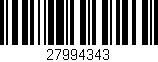 Código de barras (EAN, GTIN, SKU, ISBN): '27994343'