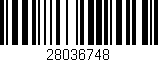 Código de barras (EAN, GTIN, SKU, ISBN): '28036748'