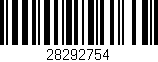 Código de barras (EAN, GTIN, SKU, ISBN): '28292754'