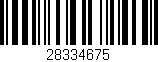 Código de barras (EAN, GTIN, SKU, ISBN): '28334675'