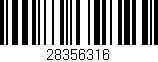 Código de barras (EAN, GTIN, SKU, ISBN): '28356316'