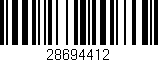 Código de barras (EAN, GTIN, SKU, ISBN): '28694412'
