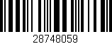 Código de barras (EAN, GTIN, SKU, ISBN): '28748059'