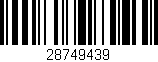 Código de barras (EAN, GTIN, SKU, ISBN): '28749439'