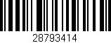 Código de barras (EAN, GTIN, SKU, ISBN): '28793414'