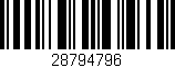 Código de barras (EAN, GTIN, SKU, ISBN): '28794796'