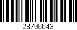 Código de barras (EAN, GTIN, SKU, ISBN): '28796643'