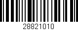 Código de barras (EAN, GTIN, SKU, ISBN): '28821010'