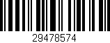 Código de barras (EAN, GTIN, SKU, ISBN): '29478574'
