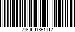 Código de barras (EAN, GTIN, SKU, ISBN): '2960001651817'