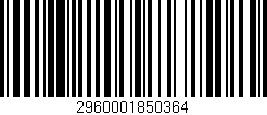 Código de barras (EAN, GTIN, SKU, ISBN): '2960001850364'