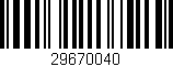 Código de barras (EAN, GTIN, SKU, ISBN): '29670040'