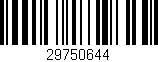 Código de barras (EAN, GTIN, SKU, ISBN): '29750644'
