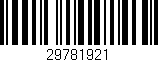 Código de barras (EAN, GTIN, SKU, ISBN): '29781921'