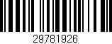 Código de barras (EAN, GTIN, SKU, ISBN): '29781926'