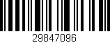Código de barras (EAN, GTIN, SKU, ISBN): '29847096'