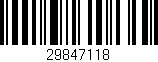 Código de barras (EAN, GTIN, SKU, ISBN): '29847118'