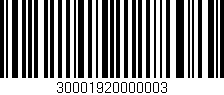 Código de barras (EAN, GTIN, SKU, ISBN): '30001920000003'