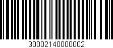 Código de barras (EAN, GTIN, SKU, ISBN): '30002140000002'
