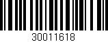 Código de barras (EAN, GTIN, SKU, ISBN): '30011618'